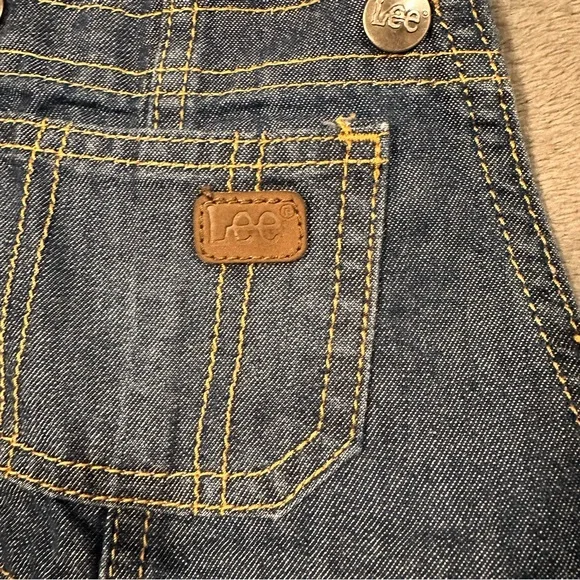 Lee Denim Button Snap Shortalls / Overalls - 12 Months - Picture 4 of 6